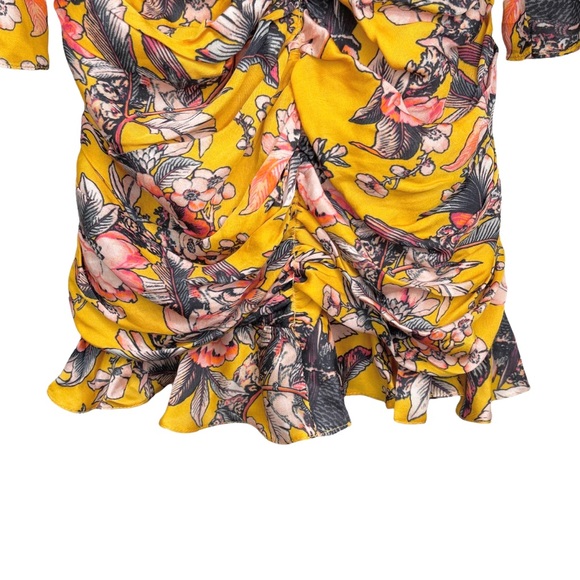 Anthropologie Ranna Gill Ruched Floral Mini Dress - Picture 10 of 16